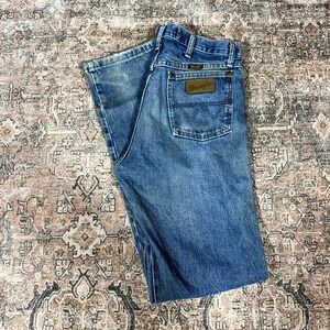 Wrangler 13MGS George Cowboy Cut Jeans Men's 31x34 Blue Denim Straight Workwear